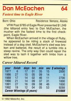 1992 MotorArt Iditarod Sled Dog Race #64 Dan McEachen Back